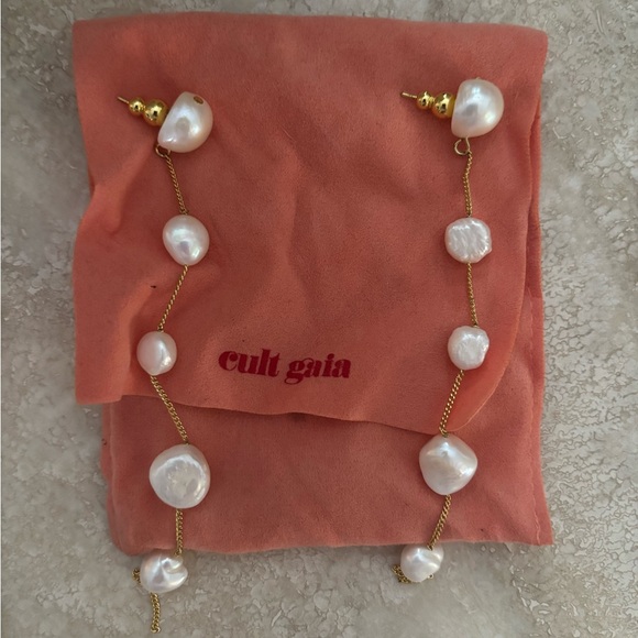 cult gaia Jewelry - Cult Gaia Gold and Pearl Atum Earrings
